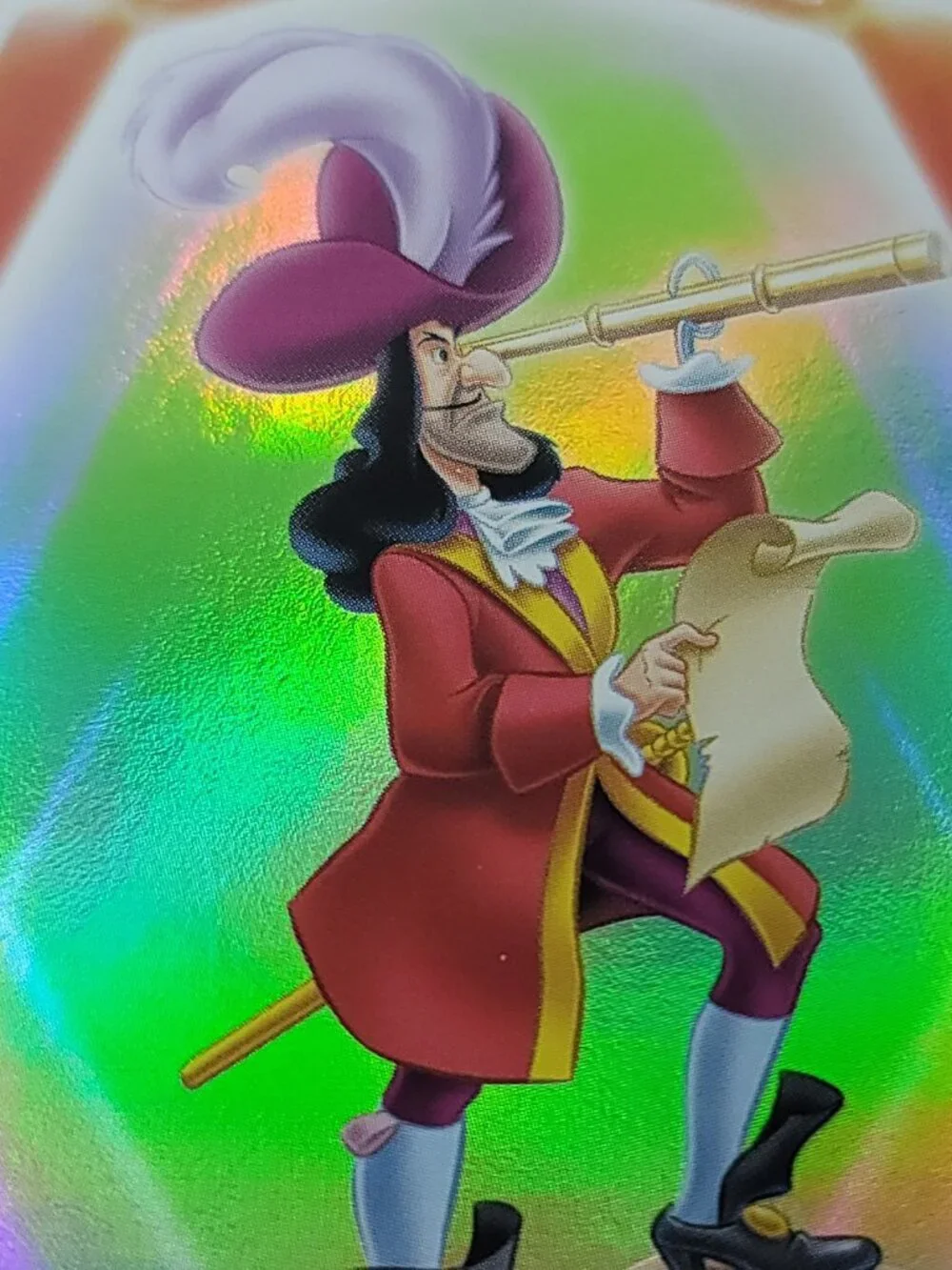 Captain Hook Topps 2026 Disney Neon Holo Parallel Refractor Limited 109/199 - Picture 3 of 4